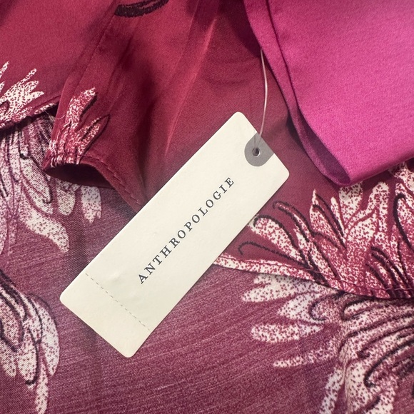 Anthropologie Oversized Button Front Pajama Shirt Mulberry Womens Size XL - Picture 9 of 15